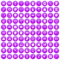 100 pensil icons set purple