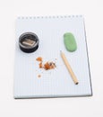 Pensil on the notebook Royalty Free Stock Photo