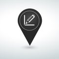 pensil pin Map pin icon on a white background