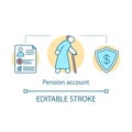 Pension account concept icon. Savings idea thin line illustration. Banking plan, agreement for elderly, senior citizens