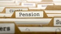 Pension Concept with Word on Folder