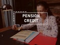 PENSION CREDIT text in virtual screen