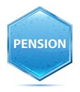 Pension crystal blue hexagon button