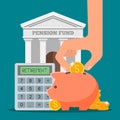 Pension fund concept vector illustration in flat