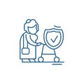 Pension fund line icon concept. Pension fund flat  vector symbol, sign, outline illustration. Royalty Free Stock Photo
