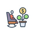 Color illustration icon for Pension, superannuation and age