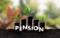 Pension money savings financial concept and retirement and people Investment growing