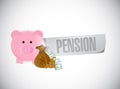 Pension piggy bank illustration design