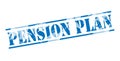Pension plan blue stamp Royalty Free Stock Photo