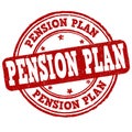 Pension plan grunge rubber stamp