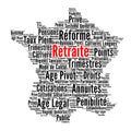 Pension reform in France word cloud
