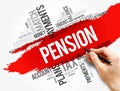 Pension word cloud collage, social concept Royalty Free Stock Photo