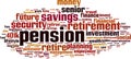 Pension word cloud Royalty Free Stock Photo