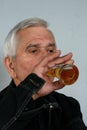 Pensioner Drinking Beer