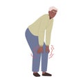 Pensioner elderly man with knee pain