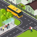 Pensioner Public Transport Isometric Illustration