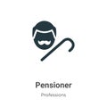 Pensioner vector icon on white background. Flat vector pensioner icon symbol sign from modern professions collection for mobile