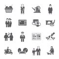 Pensioners Life Icons Set