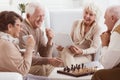 Pensioners playing chess