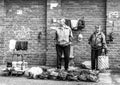 Pensioners Selling Raw Sheep Wool at Market