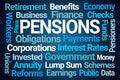Pensions Word Cloud Royalty Free Stock Photo