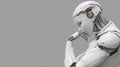 Pensive Android in Deep Thought Contemplating the Future of Technology Royalty Free Stock Photo