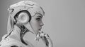 Pensive Android: Humanoid Robot Contemplating the Future of Technology Royalty Free Stock Photo