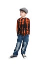 Pensive boy wearing a cap. Royalty Free Stock Photo