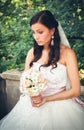 Pensive bride on a wedding day Royalty Free Stock Photo