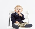 Pensive business baby Royalty Free Stock Photo