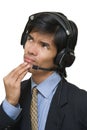 Pensive call center agent