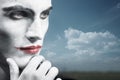 Pensive clown Royalty Free Stock Photo