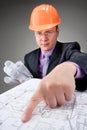 Pensive contractor Royalty Free Stock Photo