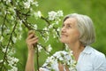 Pensive elderly woman Royalty Free Stock Photo