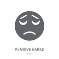 Pensive emoji icon. Trendy Pensive emoji logo concept on white b