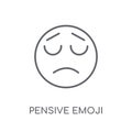 Pensive emoji linear icon. Modern outline Pensive emoji logo con
