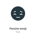 Pensive emoji vector icon on white background. Flat vector pensive emoji icon symbol sign from modern emoji collection for mobile