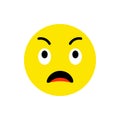 Pensive face Emoji icon flat style. Afraid Emoticon round symbol. Thinking, shy and surprised Face. For mobile keyboard Royalty Free Stock Photo