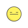 Pensive face emoticon filled outline icon