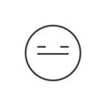 Pensive face emoticon line icon