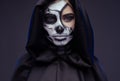 Pensive female with Halloween makeup Royalty Free Stock Photo