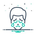 Mix icon for Pensive, contemplatively and weeping Royalty Free Stock Photo