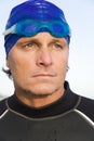 Pensive looking triathlete