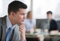 Pensive Man in Office