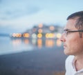 Pensive Man Profile Royalty Free Stock Photo