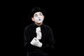 pensive mime looking away isolated Royalty Free Stock Photo