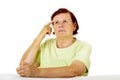 Pensive old woman Royalty Free Stock Photo