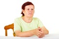 Pensive old woman Royalty Free Stock Photo