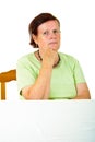 Pensive old woman Royalty Free Stock Photo