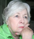 Pensive Older Woman in Color